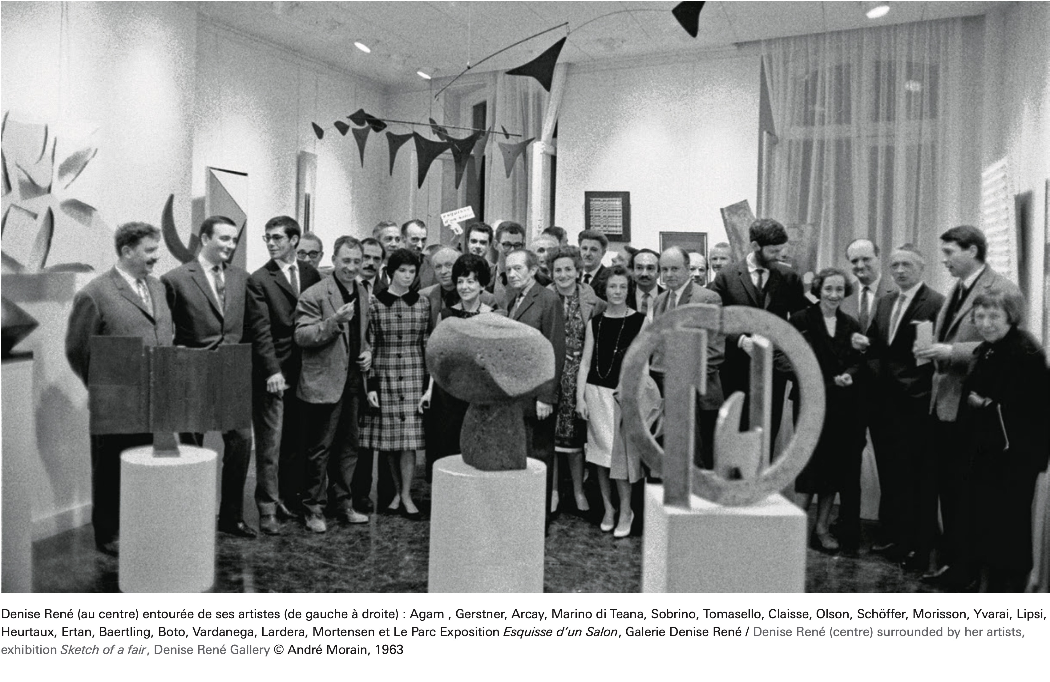 Les artistes de la Galerie Denise René en 1963, avec Agam, Calder, Vasarely, Sonia Delaunay... 