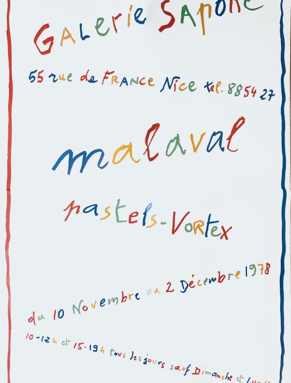 Exposition Robert Malaval, Pastels Vortex, galerie Sapone, 1978