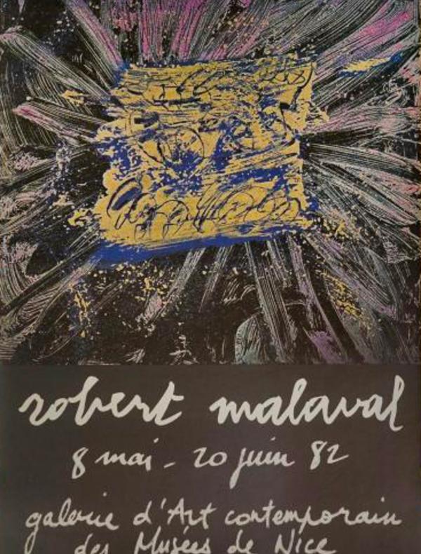 Affiche exposition Robert Malaval, Galerie Contemporaine des Musées de Nice, 1982