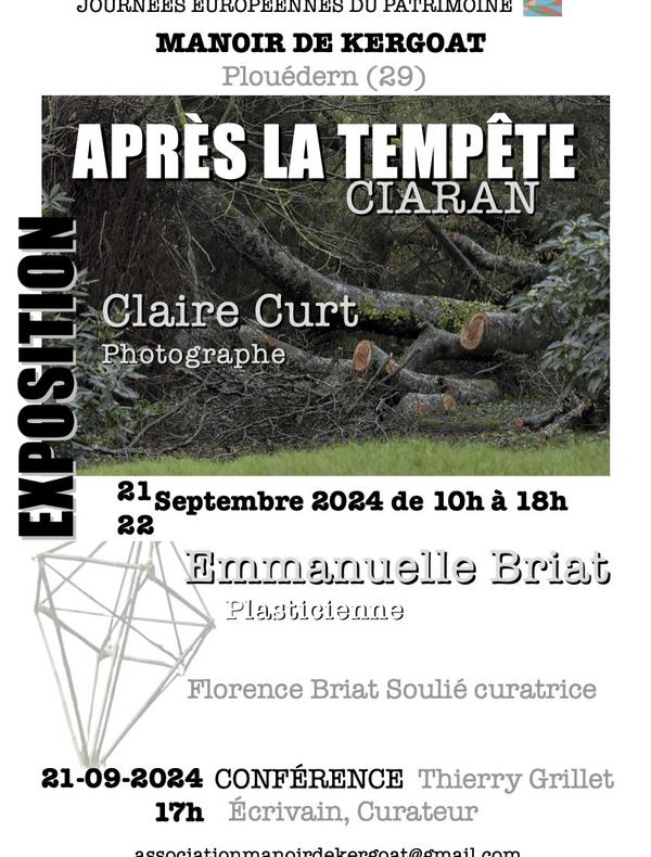 Exposition de Claire Curt et d'Emmanuelle Briat au Manoir de Kergoat (29), à l'occasion des journées Européennes du patrimoine, le 21 et 22 septembre 2024