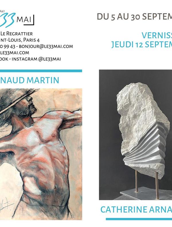 Exposition en duo, Arnaud Martin, dessinateur peintre et Catherine Arnaud, sculpteure