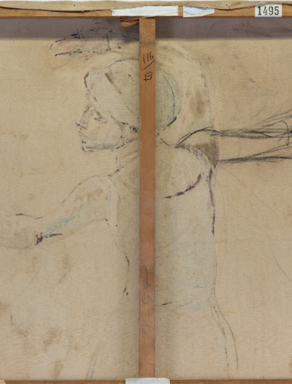 Ferdinand Hodler (1853 – 1918), Étude pour « Femme joyeuse », verso de l’œuvre, vers 1911, huile sur toile