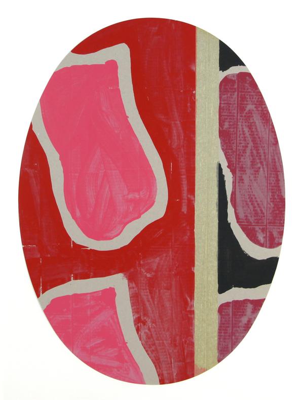 Sans titre, 2004 Sérigraphie sur carton oval Silk-screen printing on cardboard 80 x 58 cm