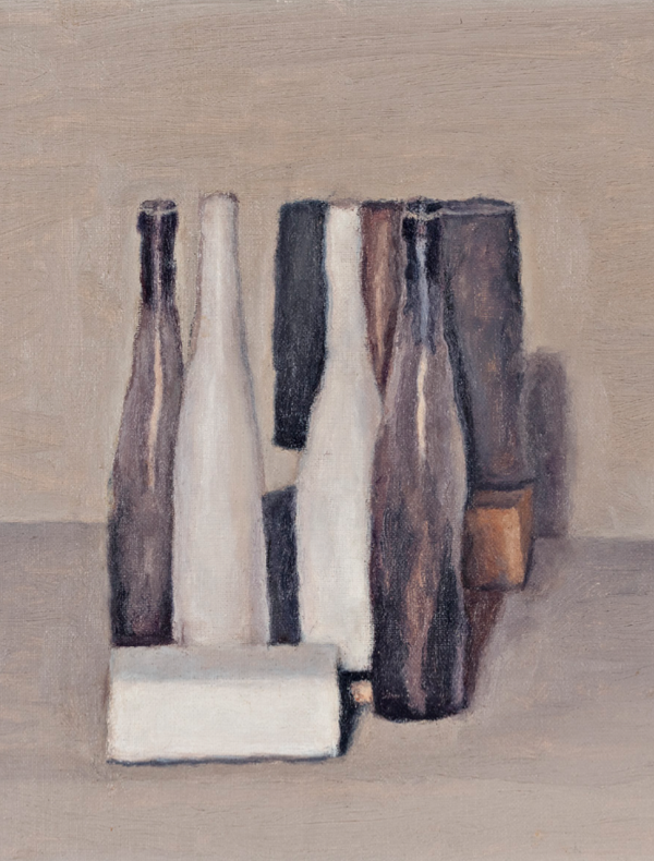 Giorgio Morandi (1890–1964), Natura morta (Nature morte), 1957, huile sur toile, 30 × 35 cm, Musée Jenisch Vevey, Fondation pour les Arts et 15 les Lettres
