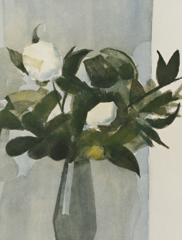 Albert Chavaz (1907–1990), Le Bouquet de camélias II, 1973, aquatinte sur papier vélin, 399 × 295 mm