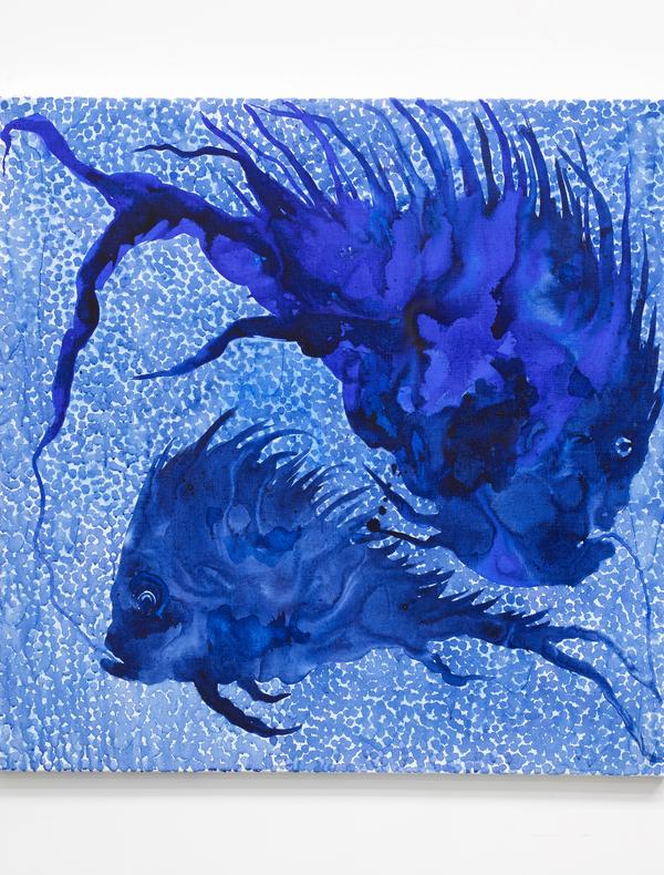Partage XXII , 2023 Encre sur toile 100 x 100 cm