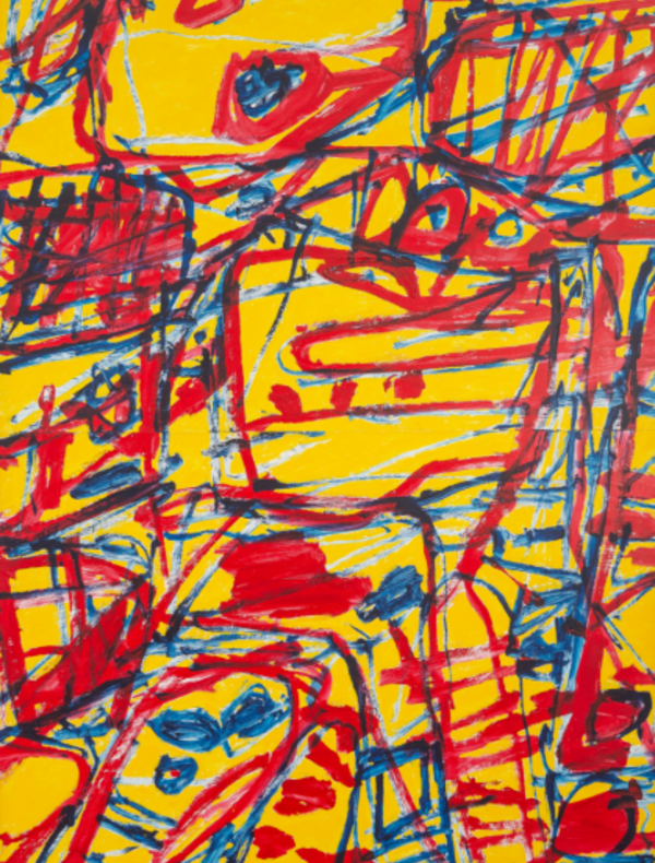 Jean Dubuffet, Mire G 21 (Kowloon) , 1983, acryle sur papier entoilé , 134 x 100 cm, Fondation Dubuffet, Paris © ADAGP, Paris / Fondation Dubuffet, Paris
