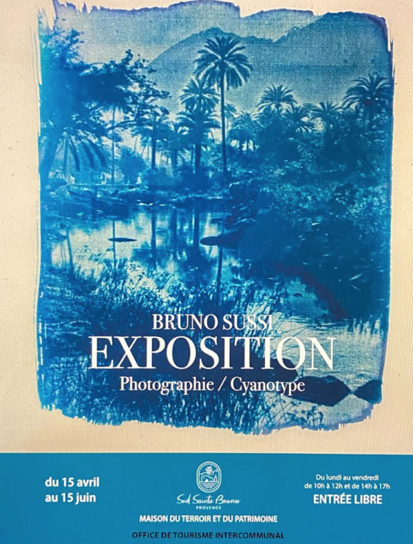 Affiche de l'exposition. Bruno Sussi. du 15 avril au 15 juin 2026. Maison du terroir et du Patrimoine. La cadière d'Azur. 83740