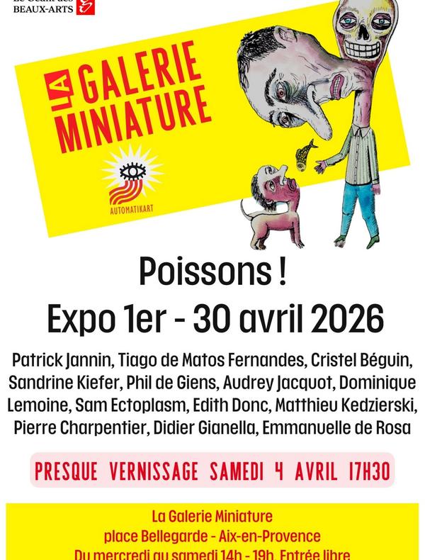 affiche de l'expo Poissons ! à La Galerie Miniature par Automatikart