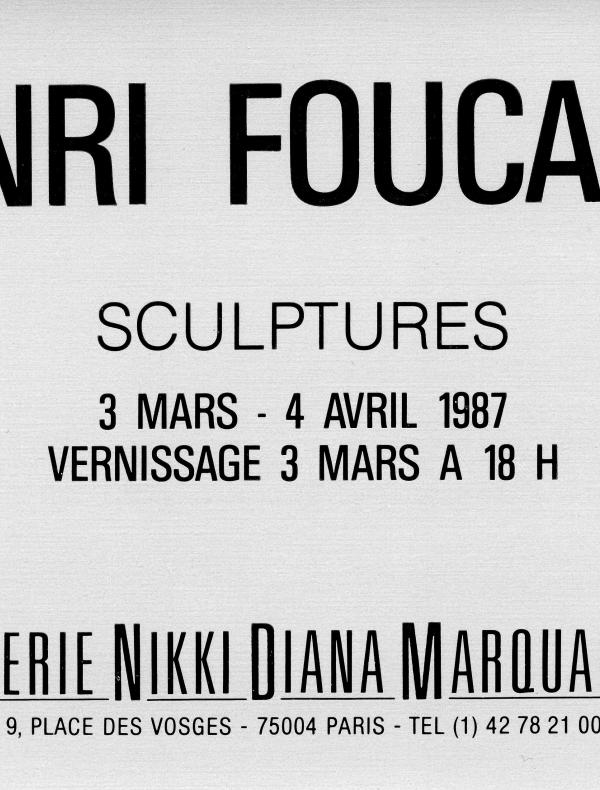 exposition Sculptures de Henri Foucault, 1987