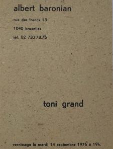 Exposition Toni Grand, galerie Baronian