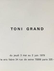 Toni Grand, exposition Galerie Eric Fabre, 1979