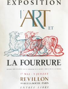 Affiche l'Art et la fourrure 1954