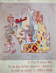 daniel Boursin, affiche exposition solo Levallois, 1993.