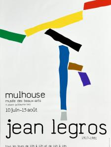 Affiche exposition Jean Legros au Musée des Beaux-Arts de Mulhouse, 1988