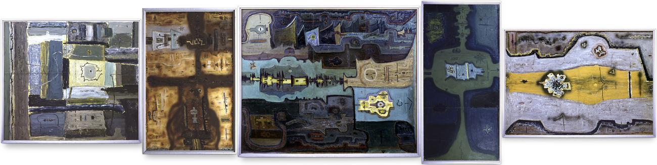 Catalogue raisonné, Vladimir Yankilevsky, Pentaptych n°1. Atomic Station, 1962