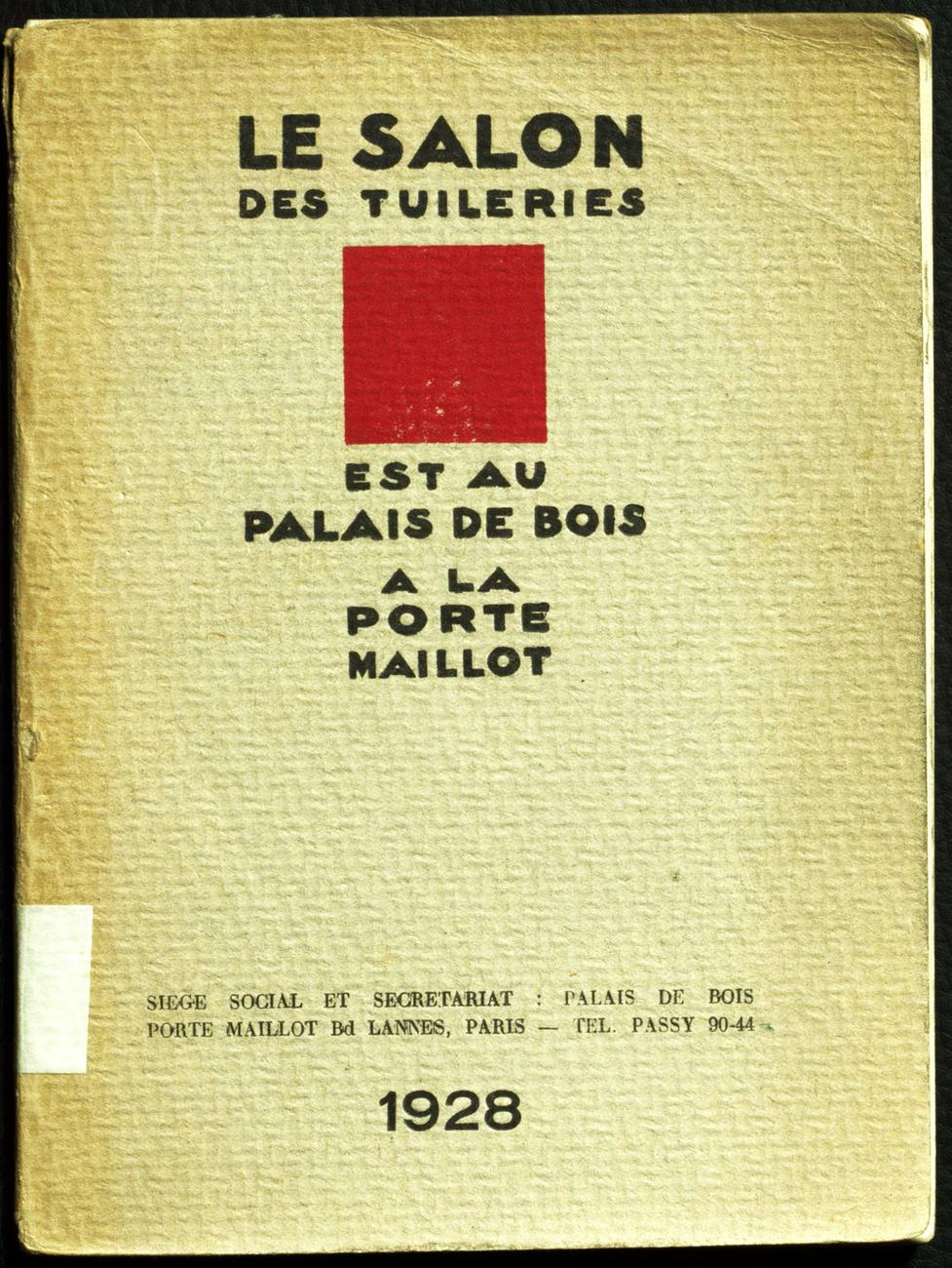 Catalogue Salon des Tuileries 1928 Couverture