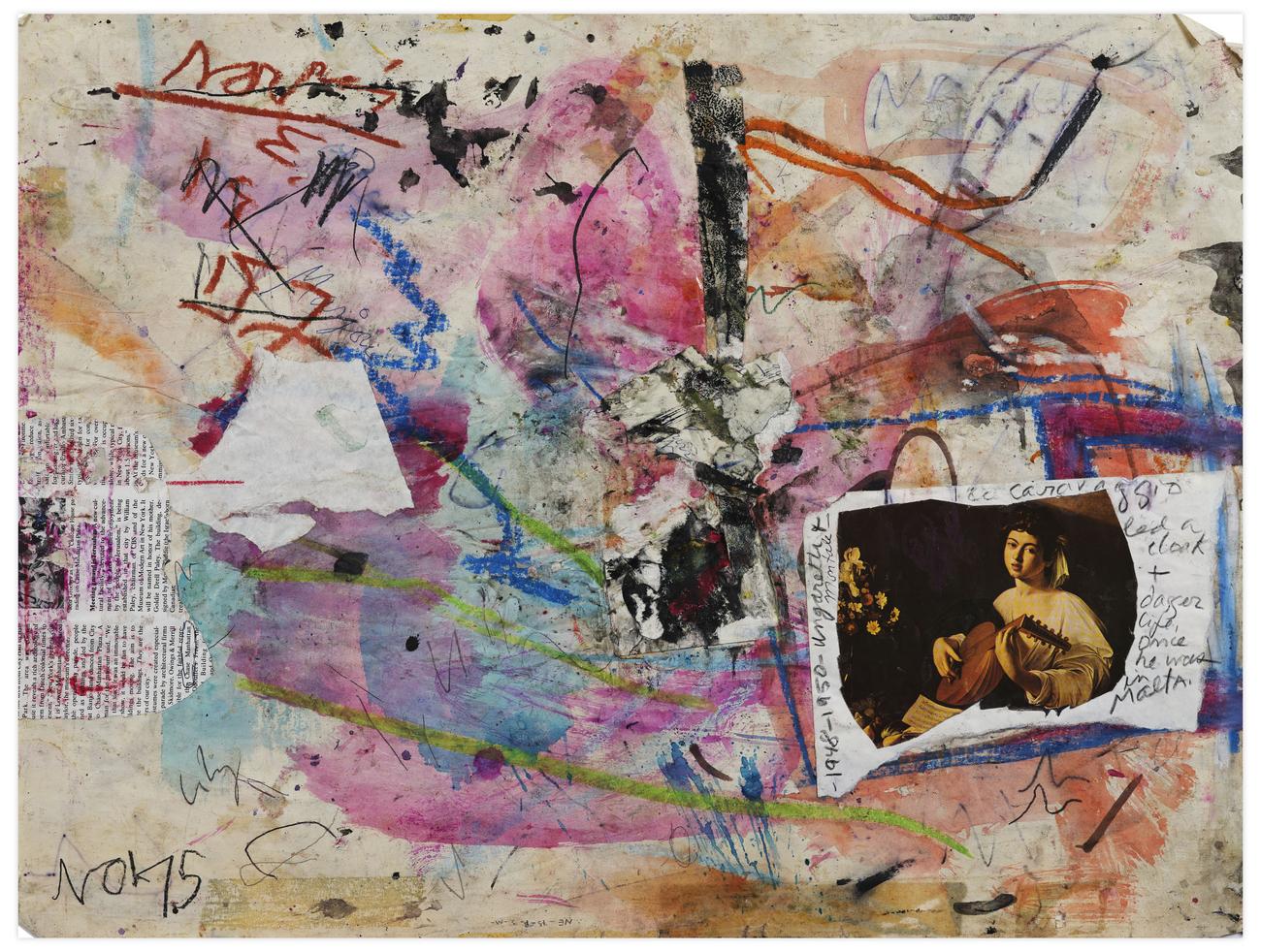 Catalogue raisonné, Norris Embry, Sans titre (Caravaggio, recto); Vase de fleurs et visage de profil (verso), 1975