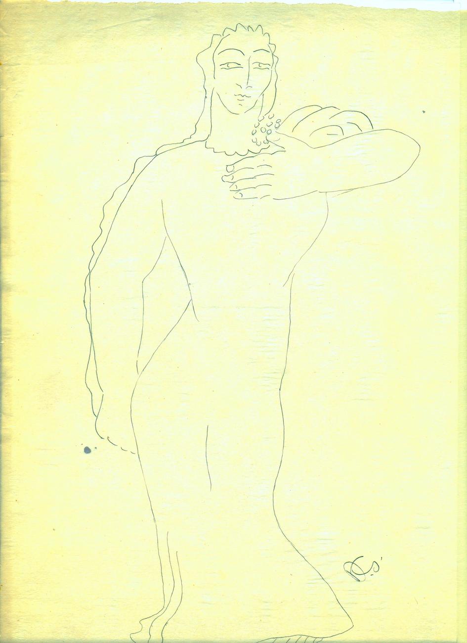 Femme corps déhanché portant un sac sur son épaule Dessin calque 1 