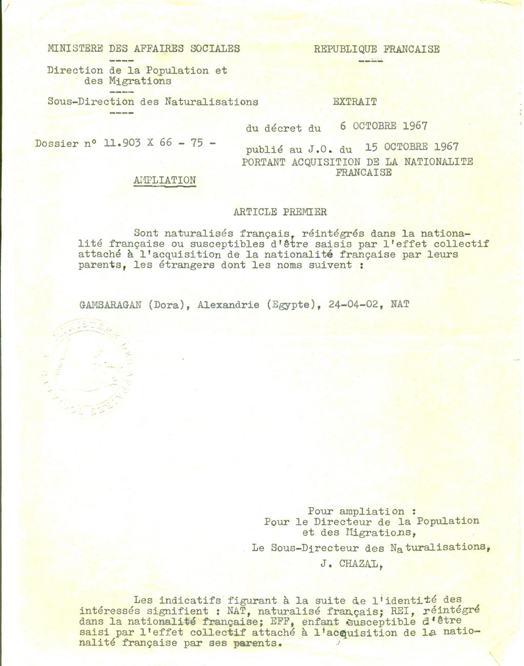 Décret de naturalisation