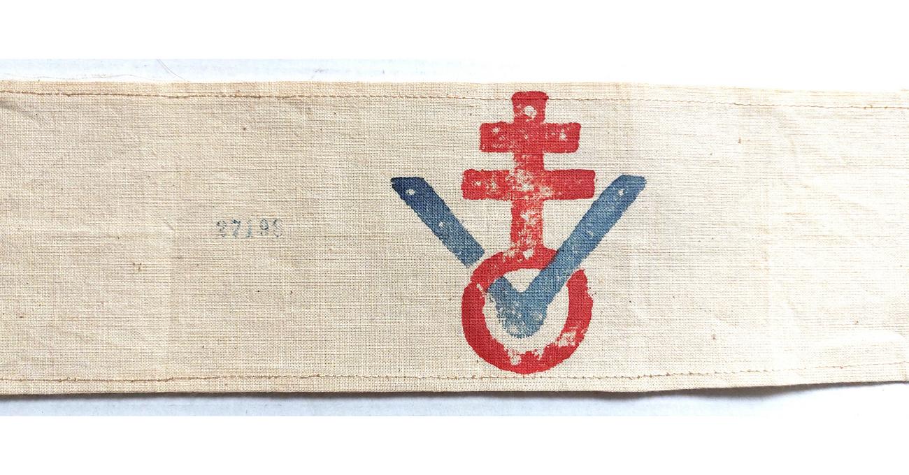 Brassard Croix de Lorraine FFL et numéro 27198