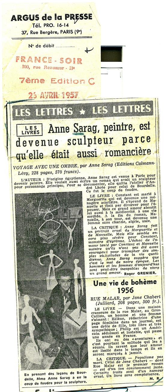 Critique par Roger Grenier, France Soir Avril 1957