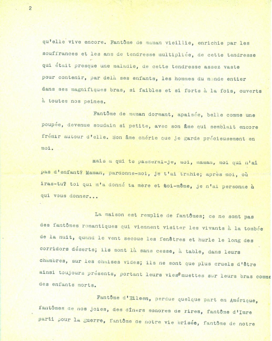 Décès de sa mère - 2