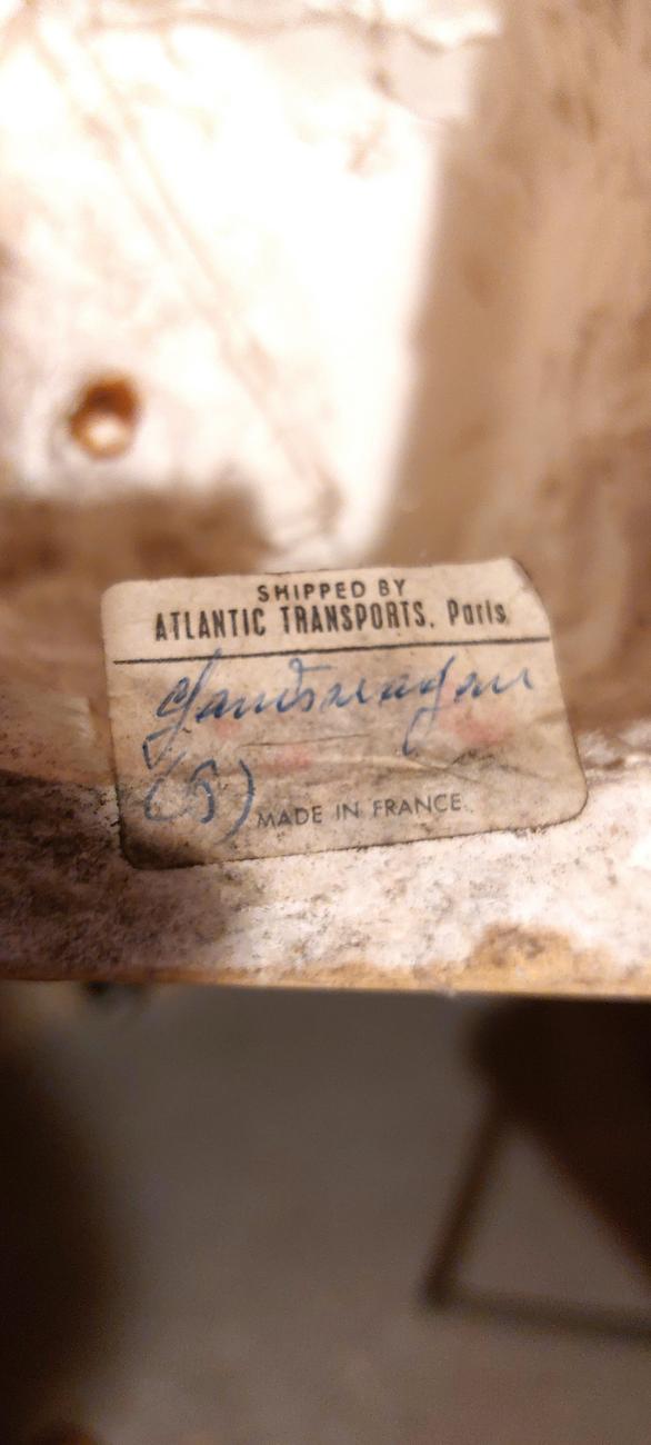 Etiquette transport François de Vaux de Foletier Shipped by Atlantic Transport, Paris