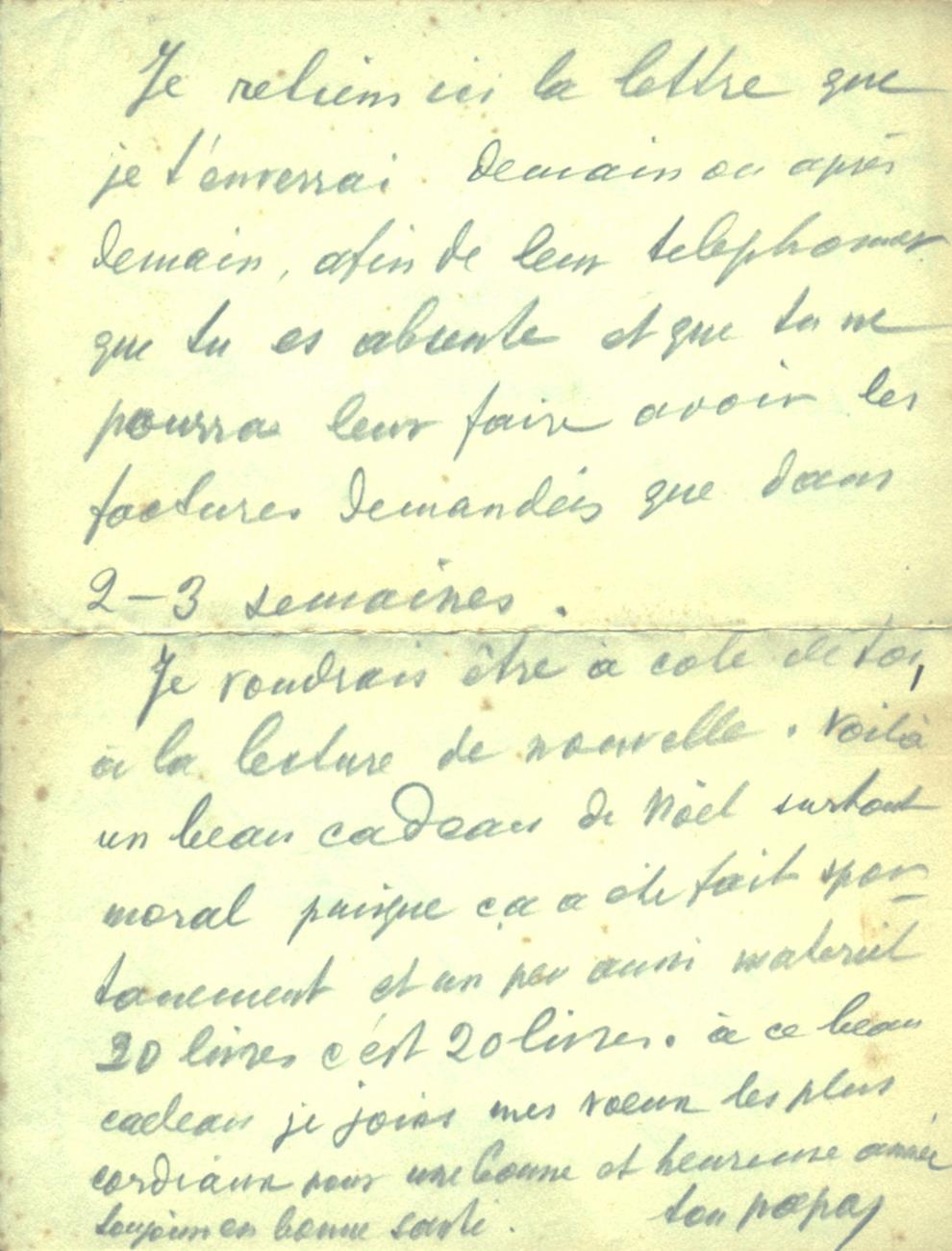 Lettre de son père -2