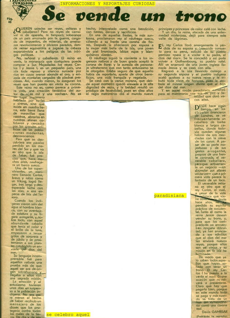 Se vende un trono (original en espagnol)