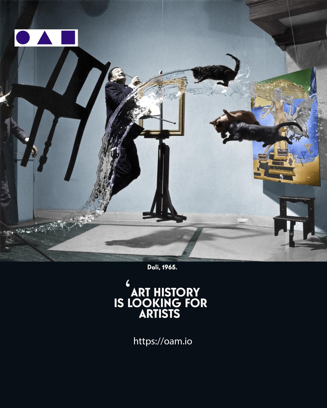 Salvador Dali, L'Histoire de l'Art cherche des artistes Salvador Dali, Rejoignez OAM, annoncez vos expositions, vendez vos oeuvres et créez votre catalogue raisonné