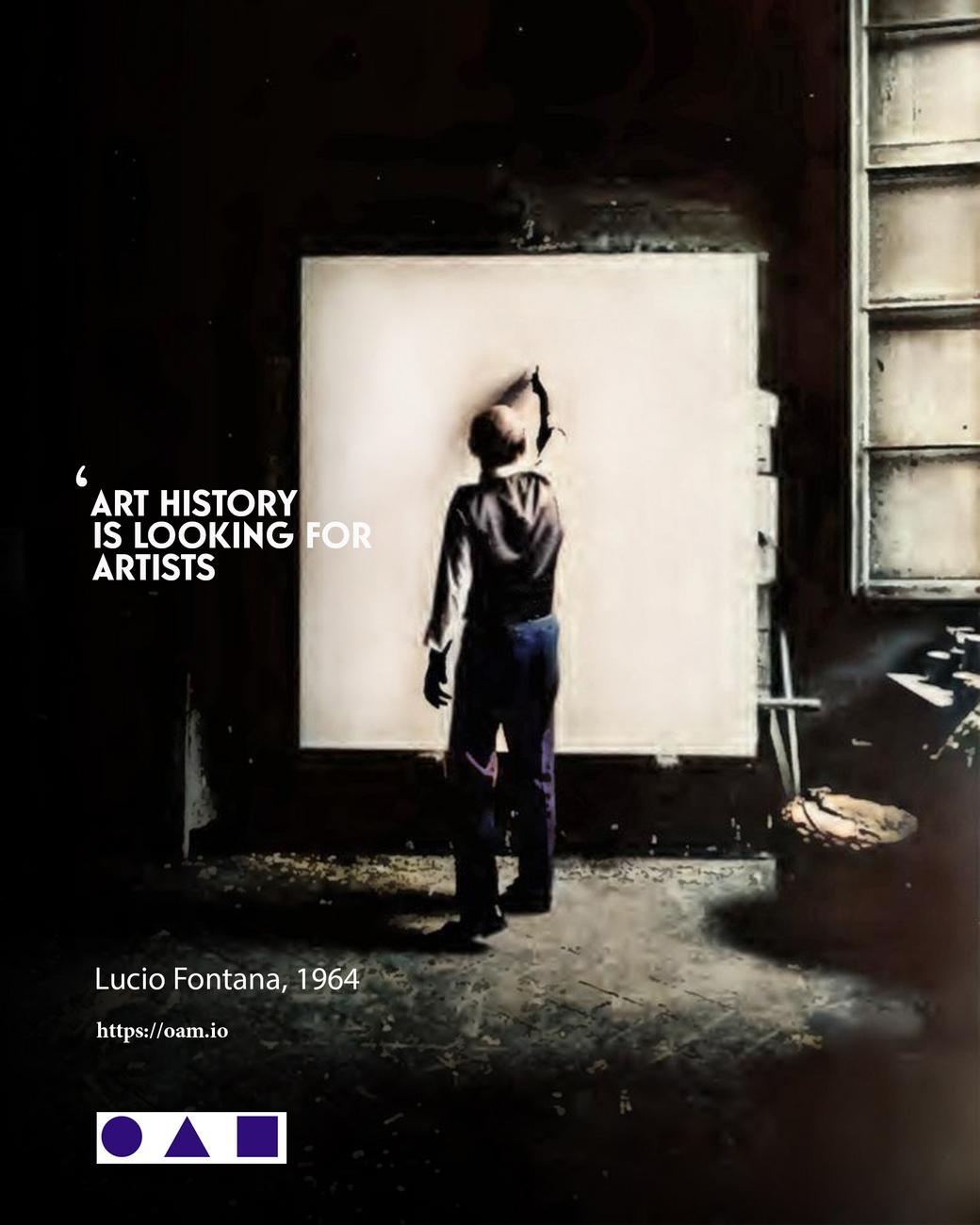 Lucio Fontana, L'Histoire de l'Art cherche des artistes Lucio Fontana, Rejoignez OAM, annoncez vos expositions, vendez vos oeuvres et créez votre catalogue raisonné