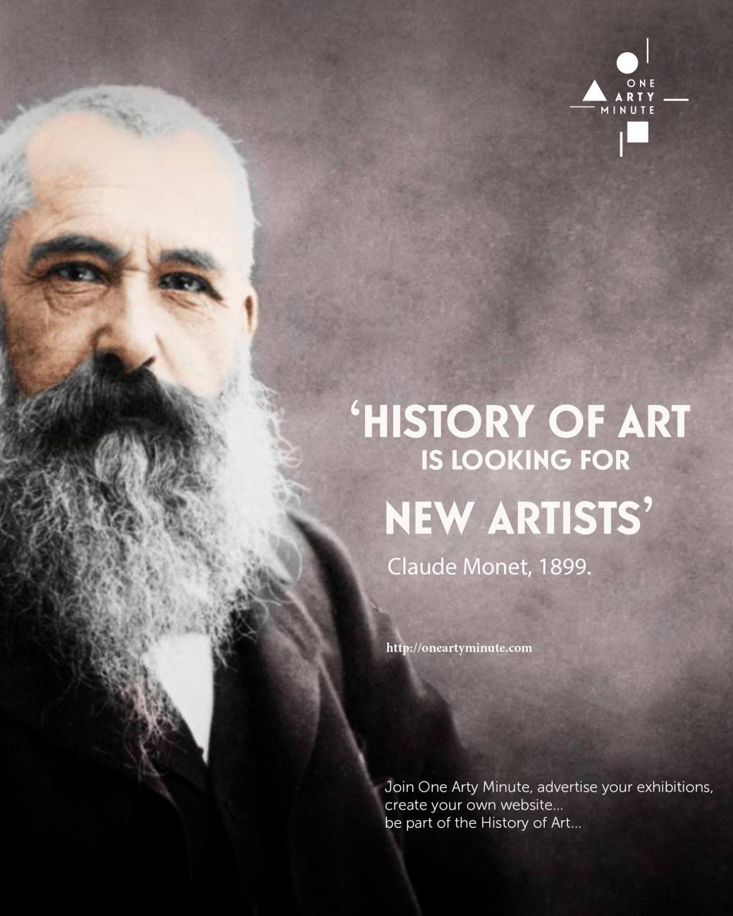 Claude Monet, Rejoignez One Arty Minute, annoncez vos expositions, vendez vos oeuvres et créez votre catalogue raisonné