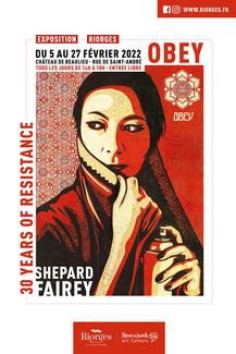 Affiche exposition Shepard Fairey Riorges. 