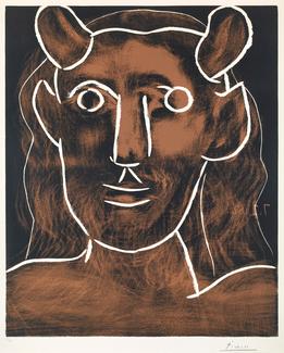 Pablo Picasso (1881-1973), Le Faune, 1962, linogravure en couleur imprimé sur papier Arches, image : 64 x 52,8 cm, feuille : 75,2 x 62 cm