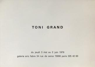 Toni Grand, exposition Galerie Eric Fabre, 1979