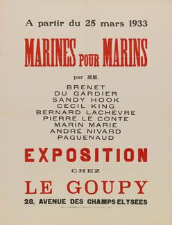 Affiche de l'exposition Marines pour Marin, 1933