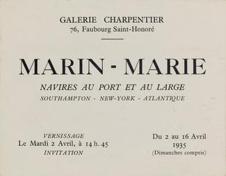 Exposition de Marin Marie à la Galerie Charpentier, Paris, 1933.