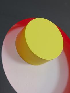 Tom Henderson, PLINTH No.10 - Yellow Pink Blue Corten Steel, Oil & Automotive Paint 150 x 110cm 2022