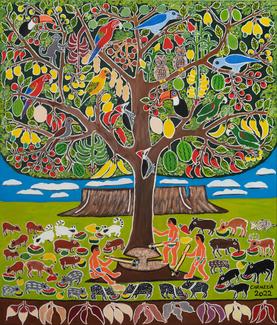 Carmézia Emiliano, Wazaká – The Tree of Life, 2022, MASP collection. Photo: Rodrigo Guedes da Silva