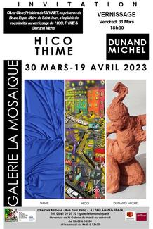 Visuel expo Hico Thime Michel Dunand olivier giner galerie la mosaïque