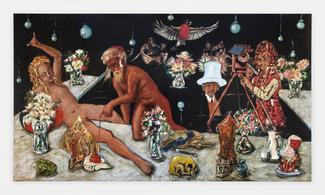 Alice Guy au pays des merveilles, 2022, huile sur toile, 190 x 340 cm
