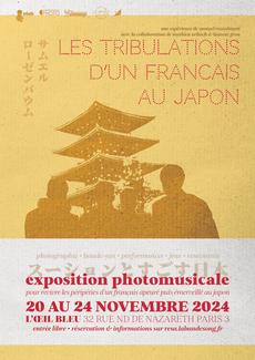 Affiche de l'exposition Les tribulations d'un français au Japon, du 20 au 24 novembre à Paris