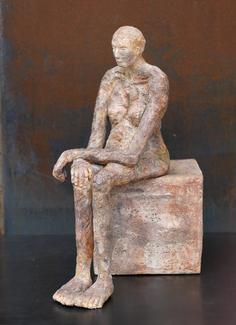 terrechamotte cuite patinée - 50 x 20 x 33 cm