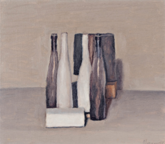 Giorgio Morandi (1890–1964), Natura morta (Nature morte), 1957, huile sur toile, 30 × 35 cm, Musée Jenisch Vevey, Fondation pour les Arts et 15 les Lettres