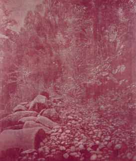 Franz Gertsch (1930–2022), Rüschegg, 1988–1989, gravure sur bois sur papier, 2740 × 2200 mm