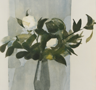 Albert Chavaz (1907–1990), Le Bouquet de camélias II, 1973, aquatinte sur papier vélin, 399 × 295 mm