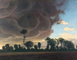 Félix Vallotton (Lausanne 1865 - 1925 Paris), Le grand nuage, Honfleur, 1909, Huile sur toile, 115 x 142 x 10.5 cm. Musée Jenisch Vevey, collection particulière 