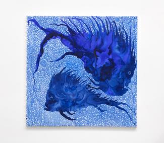 Partage XXII , 2023 Encre sur toile 100 x 100 cm