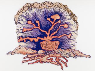 Mundus Subterraneus III, 2023, Laine tuftée, 160 X 215 cm